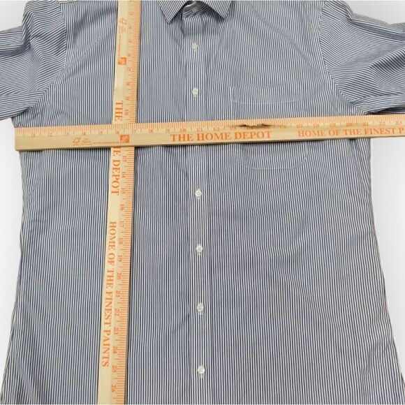 Nordstrom Men's Shop Pin Stripe wrinkle free cotton button down shirt 16 34-35 - Picture 3 of 6